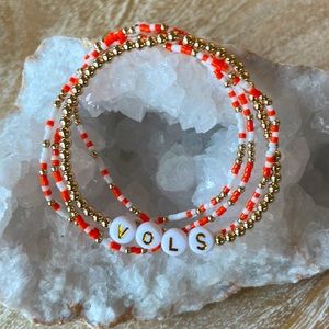 Vols- Set of 2 miyuki seed bead bracelets + 14k gold filled bead Vols bracelet